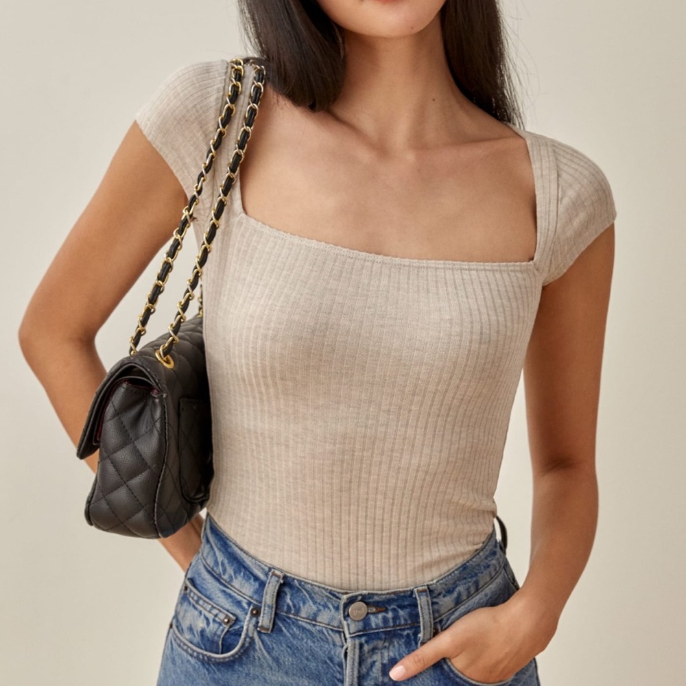 Bardot top in marble